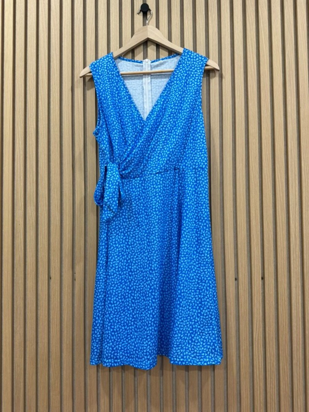 Blue Sleeveless Wrap Dress
